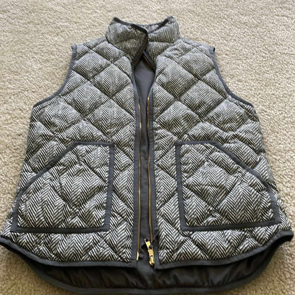 Quilted herringbone down vest (jcrew)
